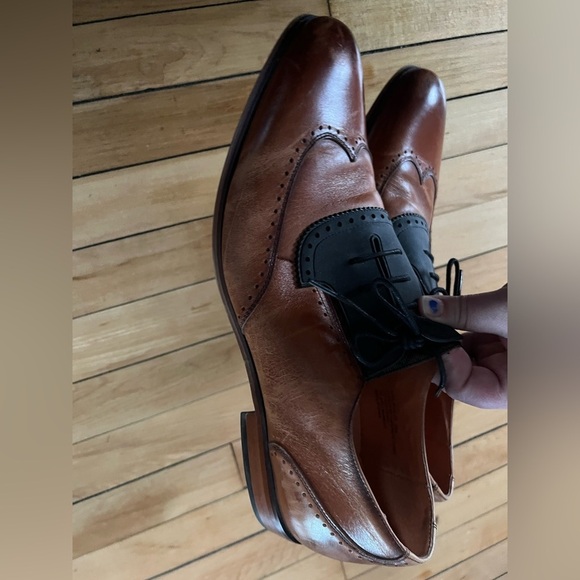 Stacy Adams‎ flash two tone wingtip dress shoes in brown main image 7